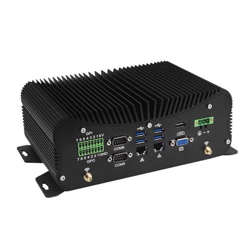SJRC Lüfterlos Mini PC with Core i7-1195G7 Industriell, DDR4 8GB RAM 256GB SSD, 6 RS232/485 COM, HD+VGA, 2.5GbE LAN, Unterstützung Win/Opnsense/Linux, 6 USB, WiFi/BT, GPIO SJRC Lüfterlos Mini PC with Core i7-1195G7 Industriell, DDR4 8GB RAM 256GB SSD, 6 RS232/485 COM, HD+VGA, 2.5GbE LAN, Unterstützung Win/Opnsense/Linux, 6 USB, WiFi/BT, GPIO von SJRC
