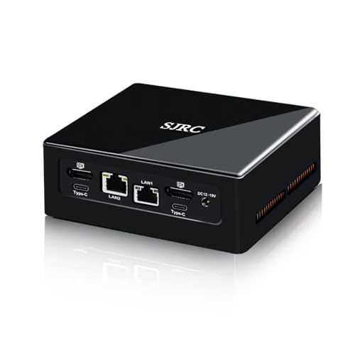 SJRC Mini PC 13th Gen U300, Small Office PC Micro Desktop Computer, Dual i226-V 2.5GbE LAN, DDR5 32GB RAM 512GB M.2 NVMe(PCIe4.0 x 4) SSD, 4 Display, WiFi6 BT5.2, USB3.2, Win11 Pro von SJRC