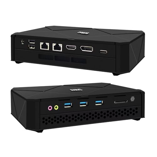 SJRC Mini PC AMD Ryzen 7 7735HS (8C/16T), DDR5 64GB RAM 1TB M.2 NVME SSD Windows 11 Pro Micro Desktop Computer, HD DP Type-C 3 Anzeige, TF Slot, 2 x RJ45 i225V LAN, WiFi6 BT5.2 von SJRC