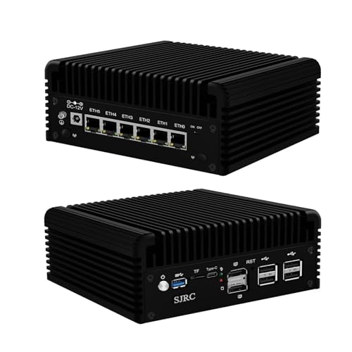 SJRC Mini PC Firewall Fanless Micro Router Lüfterlos, 12th Gen Core i3 N305 8C/8T DDR5 32GB RAM 1TB SSD, 6 x 2.5GbE I226-V Computer, AES-NI, TF, Type-C, Support Windows, OPNsense SJRC Mini PC Firewall Fanless Micro Router Lüfterlos, 12th Gen Core i3 N305 8C/8T DDR5 32GB RAM 1TB SSD, 6 x 2.5GbE I226-V Computer, AES-NI, TF, Type-C, Support Windows, OPNsense von SJRC