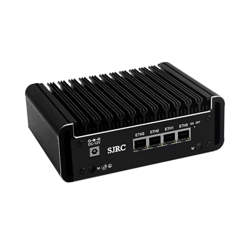 SJRC Mini PC with 4x2.5 Gigabit I226-V LAN, J6413 Firewall Appliance 2xM2_NVMe, Micro Computer Hardware Dual SATA, Triple Display, OPNsense, 5xUSB, TF, Barebone NO RAM NO SSD von SJRC