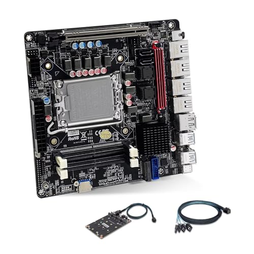 SJRC NAS Motherboard with 6 Bay SATA3.0, Q670 Mini ITX Mainboard LGA 1700, Soft Router Board DDR5 with 6xM.2 NVMe, i226-LM 2.5GbE, PCIe5.0 x16, 16GB RAM 512GB SSD (with Cable) SJRC NAS Motherboard with 6 Bay SATA3.0, Q670 Mini ITX Mainboard LGA 1700, Soft Router Board DDR5 with 6xM.2 NVMe, i226-LM 2.5GbE, PCIe5.0 x16, 16GB RAM 512GB SSD (with Cable) von SJRC