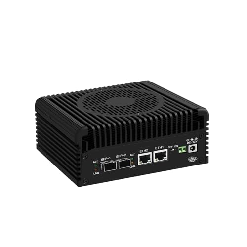 SJRC i3 N355 Firewall Appliance (bis zu 3.9GHz), Dual 10GbE SFP+ Mini PC 2 x i226V 2.5GbE LAN, Win 11 Pro Micro Office Computer 32GB DDR5 RAM 512GB SSD, USB3.2, Support OPNsense von SJRC