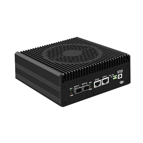 SJRC i3 N355 Mini PC (8C/8T, up to 3.9GHz), Dual SFP+ 10GbE Ports Firewall Appliance 2 x i226V 2.5GbE LAN, Win 11 Pro Office Computer, 32GB DDR5 RAM 512GB SSD, USB 3.2, 4K Display von SJRC