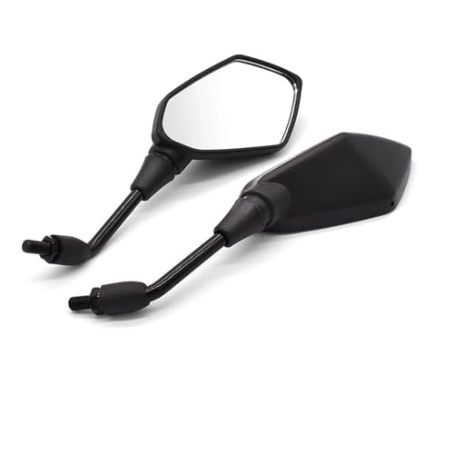 SJSJJAH 1 paar Motorrad Rückspiegel for 250 CB 600F CBF600 CBR600F CB919 VTX1300 10mm 8mm Rückseite Konvexen spiegel(ABS Plastic Black) von SJSJJAH