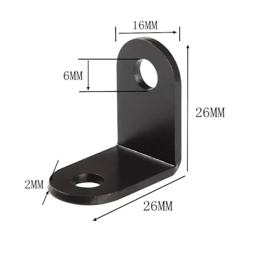 SJSJJAH 10/15/20/40 Stück rechtwinklige Halterung Eckstrebe Edelstahl L-Form Möbelgelenk Regalstütze Möbelbeschläge(10pcs 2.5cm black) von SJSJJAH