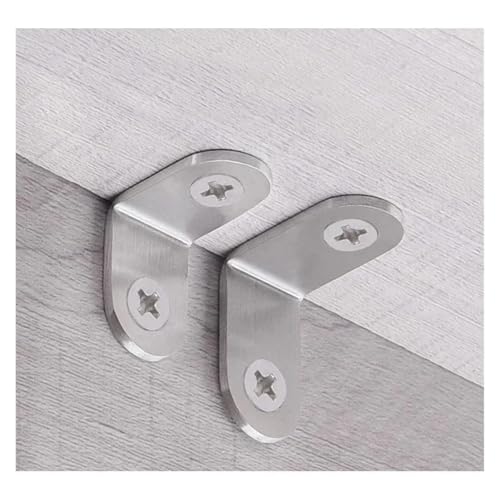 SJSJJAH 10/15/20/40 Stück rechtwinklige Halterung Eckstrebe Edelstahl L-Form Möbelgelenk Regalstütze Möbelbeschläge(40pcs 3cm silver) von SJSJJAH
