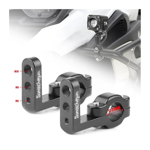 SJSJJAH 17-22mm Hilfs Led Motorrad Lichter Halterung Moto Scheinwerfer Halter Motorrad Scheinwerfer Unterstützung Gabel Halterung Clamp Fixierung(2pcs Mount Bracket) von SJSJJAH