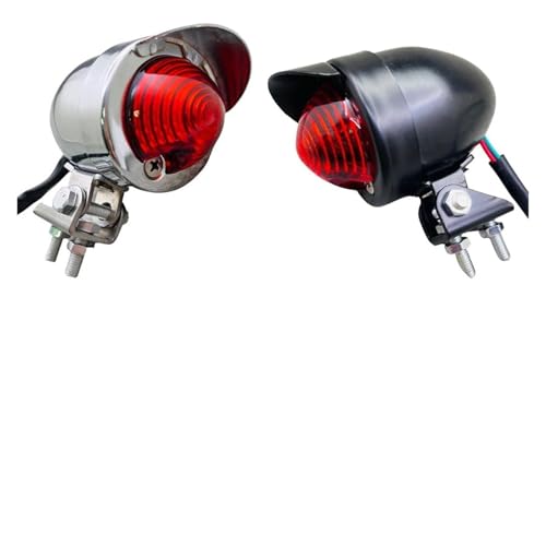 SJSJJAH 1PC Retro Modifizierte Universal Motorrad Stop Rücklicht Roller Visier Rücklicht Anzeige(Black) von SJSJJAH