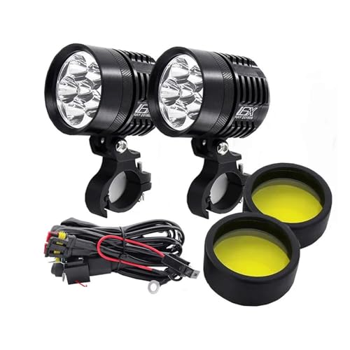 SJSJJAH 2 STÜCKE Universal L6X Scheinwerfer LED Motorrad Motorrad 8000LM Moto Scheinwerfer Wasserdicht Nebel Spot Motos Birne Super helle 12 V(Always bright A) von SJSJJAH