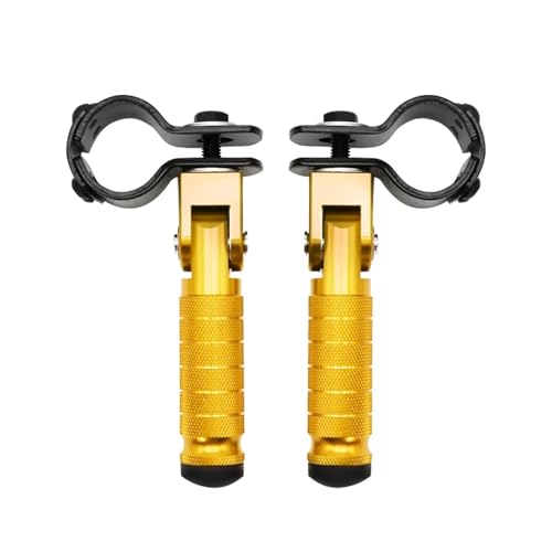 SJSJJAH 2 Stücke 8 MM Hochwertige Universal-Fußstützen 90 Grad Klappfußrasten Hintere Pedale Einfache Installation(Gold) von SJSJJAH