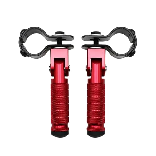 SJSJJAH 2 Stücke 8 MM Hochwertige Universal-Fußstützen 90 Grad Klappfußrasten Hintere Pedale Einfache Installation(Red) von SJSJJAH