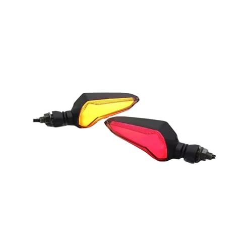 SJSJJAH 2PCS Motorrad Led Blinker Lichter 12V Fließende Anzeige Blinker Lampen for 10mm Montage Löcher(Red Yellow Right) von SJSJJAH