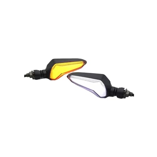 SJSJJAH 2PCS Motorrad Led Blinker Lichter 12V Fließende Anzeige Blinker Lampen for 10mm Montage Löcher(White Yellow Light) von SJSJJAH