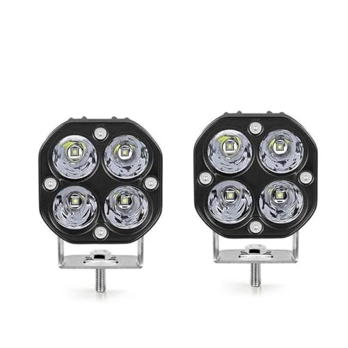 SJSJJAH 3" 40W Motorrad-LED-Scheinwerfer Auto-Motorrad-Nebelscheinwerfer Weiß Bernstein Grün Zusatz-Motorrad-Scheinwerfer 12v for Offroad 4X4(2PC 40W White) von SJSJJAH