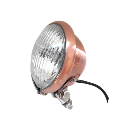 SJSJJAH 4,5" Classic Custom Motorrad Scheinwerfer Cafe Racer Motorradteile(Red Bronze Clear) von SJSJJAH