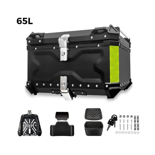SJSJJAH 45L 55L 65L CNC Aluminium Motorrad Helm Box Stamm Top Case Gepäck Lagerung Box for r1200gs abenteuer 1200 gs R1250GS ADV(65L Black with X) von SJSJJAH