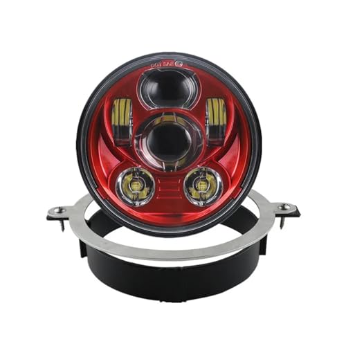 SJSJJAH 5,75 Zoll Motorrad-Projektorscheinwerfer mit Halterung for VTX 2002–2008 VTX 1800 VTX 1300(Red B) von SJSJJAH