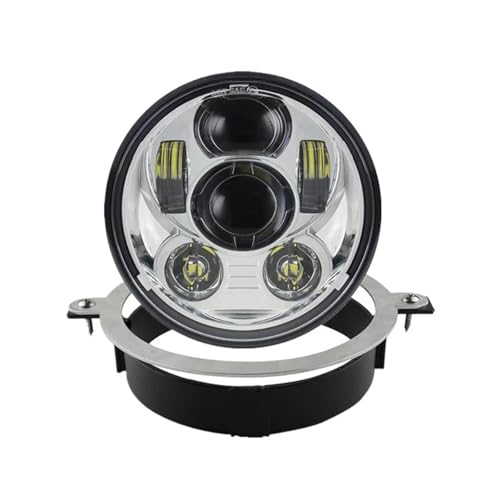 SJSJJAH 5,75 Zoll Motorrad-Projektorscheinwerfer mit Halterung for VTX 2002–2008 VTX 1800 VTX 1300(Silver B) von SJSJJAH