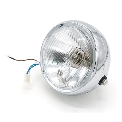 SJSJJAH 5,75 Zoll Motorradlicht 5-3/4'' Halogenscheinwerfer mit Klammern for CG125 GN125 VT600 CB600(Chrome-white) von SJSJJAH