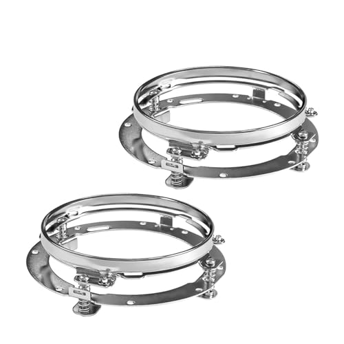 SJSJJAH 7 Inch Runde LED Scheinwerfer Montage Halterung Ring for Motorrad 7 "Halterung(2PCS Sliver) von SJSJJAH