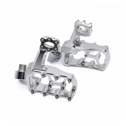 SJSJJAH Aluminium Fußstütze Fußrasten Fußrasten Pedal for YZ85/125/250 99-22 YZF250 WR250F 99-22 YZF450 04-22(Silver) von SJSJJAH