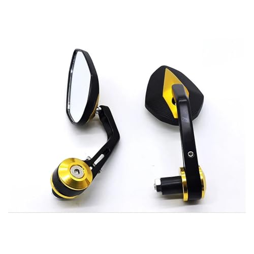 SJSJJAH Aluminium Legierung Motorrad Spiegel 22mm Lenker Ende Spiegel Universal(Golden) von SJSJJAH