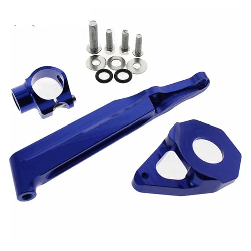 SJSJJAH Aluminium Motorrad Lenkungsdämpfer Stabilisator Montage Halter Halterung Set for CBR 600 RR 2005 2006 / CBR600RR 05 06(Blue) von SJSJJAH