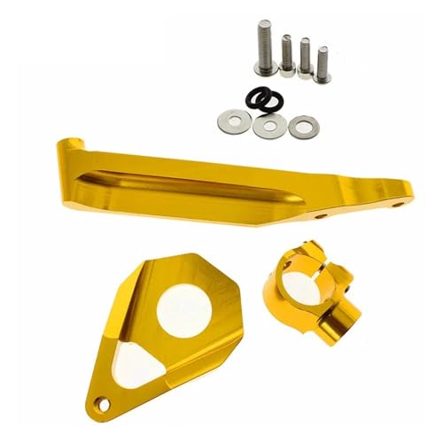 SJSJJAH Aluminium Motorrad Lenkungsdämpfer Stabilisator Montage Halter Halterung Set for CBR 600 RR 2005 2006 / CBR600RR 05 06(Gold) von SJSJJAH