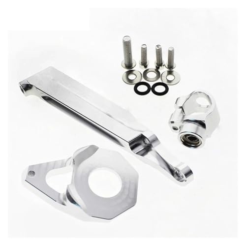 SJSJJAH Aluminium Motorrad Lenkungsdämpfer Stabilisator Montage Halter Halterung Set for CBR 600 RR 2005 2006 / CBR600RR 05 06(Silver) von SJSJJAH