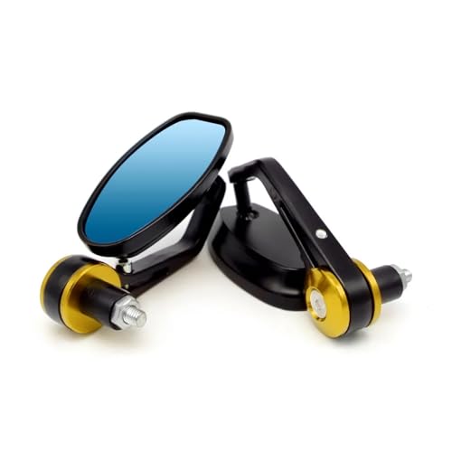 SJSJJAH Aluminiumlegierung Motorrad 22mm Lenkerendspiegel Rückspiegel Universal for GSR 600 GSXR 750(Gold) von SJSJJAH