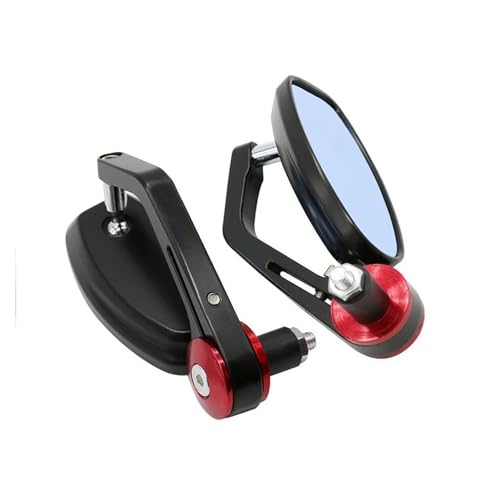 SJSJJAH Aluminiumlegierung Motorrad 22mm Lenkerendspiegel Rückspiegel Universal for GSR 600 GSXR 750(Red) von SJSJJAH