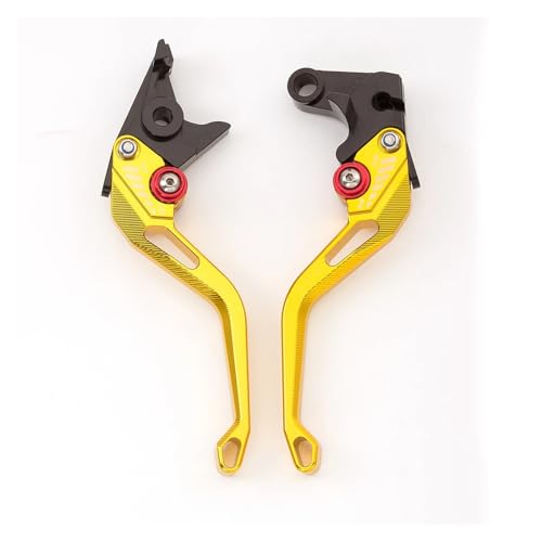 SJSJJAH CNC Motorradhebel Aluminium Einstellbarer Bremshebel Kupplungsgriff for KP 150 MINI LF150-5U(148mm 3D Gold) von SJSJJAH