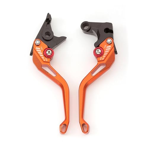 SJSJJAH CNC Motorradhebel Aluminium Einstellbarer Bremshebel Kupplungsgriff for KP 150 MINI LF150-5U(148mm 3D Orange) von SJSJJAH