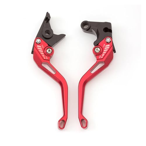 SJSJJAH CNC Motorradhebel Aluminium Einstellbarer Bremshebel Kupplungsgriff for KP 150 MINI LF150-5U(148mm 3D Red) von SJSJJAH
