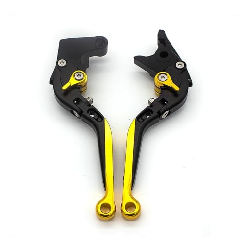 SJSJJAH CNC Motorradhebel Aluminium Einstellbarer Bremshebel Kupplungsgriff for KP 150 MINI LF150-5U(Fold Extend Gold) von SJSJJAH