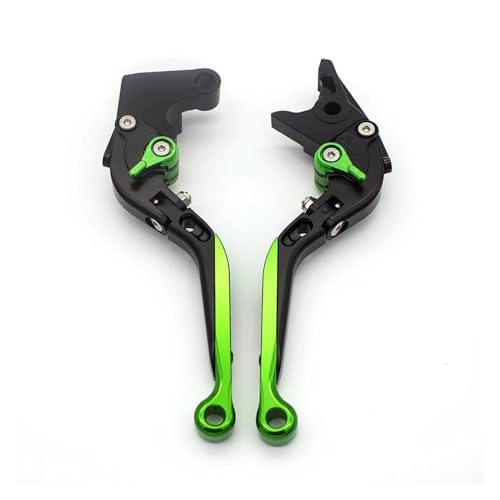 SJSJJAH CNC Motorradhebel Aluminium Einstellbarer Bremshebel Kupplungsgriff for KP 150 MINI LF150-5U(Fold Extend Green) von SJSJJAH