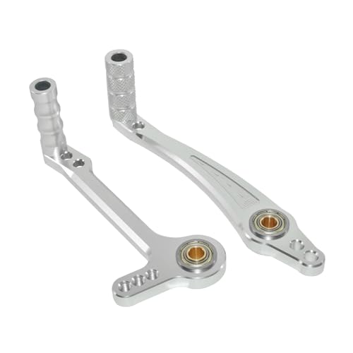 SJSJJAH CNC-verstellbares Doppellager-Schalt- oder Bremshebelpedal for Motorräder mit Zehenrastensatz for Aftermarket-Fußrastenanlagen(Silver) von SJSJJAH