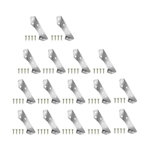 SJSJJAH Eckverbinder aus Edelstahl, Möbel-Eckwinkel, Schrank-/Schubladenbefestigung mit Schraubenstützwinkelcode for Regal(16PCS) von SJSJJAH