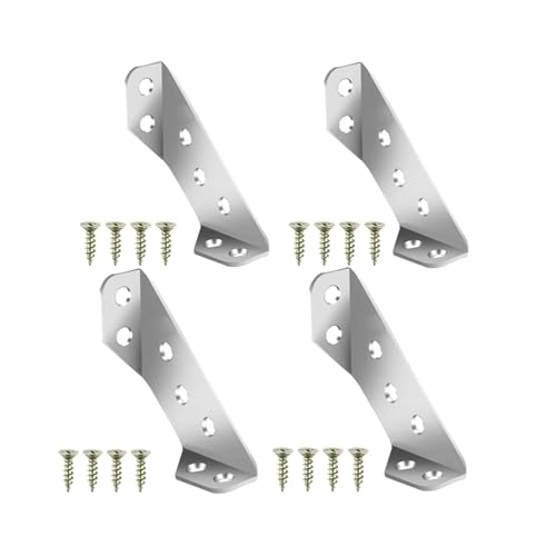 SJSJJAH Eckverbinder aus Edelstahl, Möbel-Eckwinkel, Schrank-/Schubladenbefestigung mit Schraubenstützwinkelcode for Regal(4PCS) von SJSJJAH