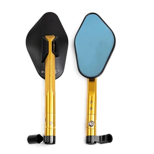 SJSJJAH For MT07 MT09 MT-07 for Z900 Z900RS Z800 Z1000 Motorrad Universal CNC Rückspiegel Mit 8MM ODER 10mm Schrauben(Gold) von SJSJJAH