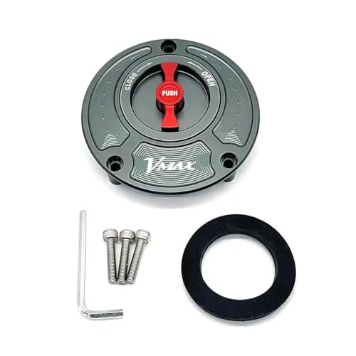 SJSJJAH For V-MAX Vmax 2009 2010 2011 2012 2013 2014 2015 2016 CNC kraftstoff gas tank kappe abdeckung aluminium keyless(Gray and Red) von SJSJJAH