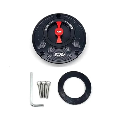 SJSJJAH For XJ6 Diversion 2009-2015 Kraftstofftankdeckelabdeckung CNC-Aluminium Keyless-Motorradzubehör 6 Farben(Black and Red) von SJSJJAH
