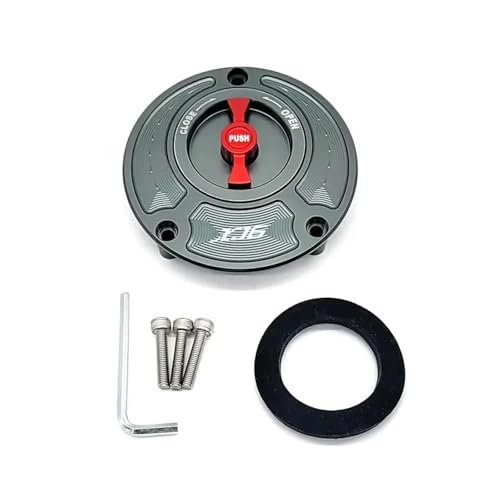 SJSJJAH For XJ6 Diversion 2009-2015 Kraftstofftankdeckelabdeckung CNC-Aluminium Keyless-Motorradzubehör 6 Farben(Gray and Red) von SJSJJAH
