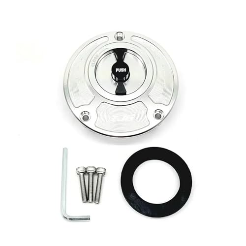 SJSJJAH For XJ6 Diversion 2009-2015 Kraftstofftankdeckelabdeckung CNC-Aluminium Keyless-Motorradzubehör 6 Farben(Silver and Black) von SJSJJAH