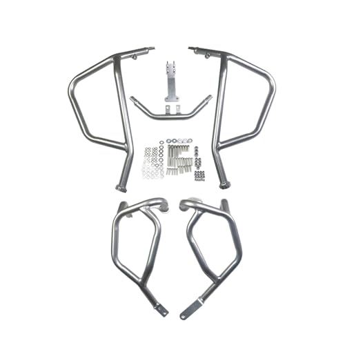 SJSJJAH For XL750 2023-2024 Motorrad Motor Crash Bar Unteren + Oberen Halterung(Silver) von SJSJJAH