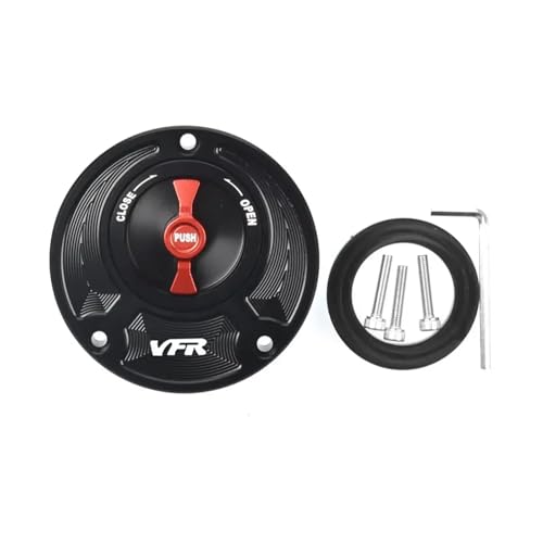 SJSJJAH Gas Tankdeckel Motorrad Schnellverschluss Abdeckung for VFR1000F VFR400 VFR750 VFR800 VFR 400 750 800 1000F(Black Red) von SJSJJAH
