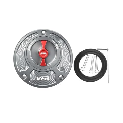 SJSJJAH Gas Tankdeckel Motorrad Schnellverschluss Abdeckung for VFR1000F VFR400 VFR750 VFR800 VFR 400 750 800 1000F(Gray Red) von SJSJJAH