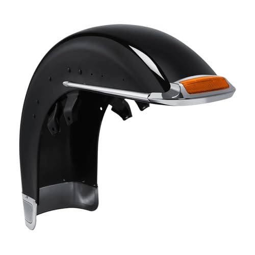 SJSJJAH Kotflügel vorne for Touring Tri Electra Glide Road King FLHT 1989-2013 Motorrad(Orange-Vivid Black) von SJSJJAH