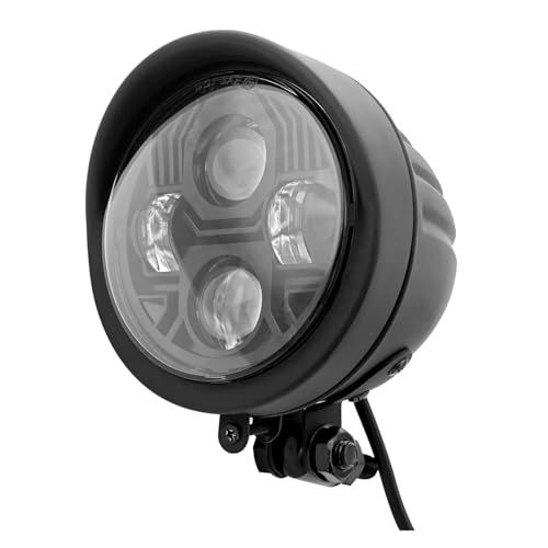 SJSJJAH LED Motorrad Custom Vintage 4,5" LED Scheinwerfer Spot Lampe(1106-Matte B LED) von SJSJJAH
